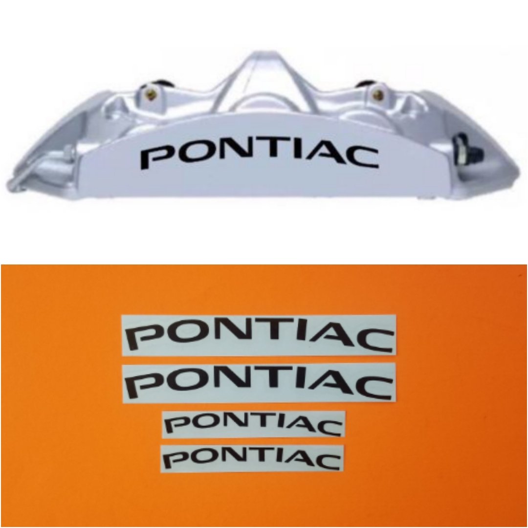 Pontiac Brake Caliper HIGH TEMP Decal Sticker Curve Set of 4 (Black)