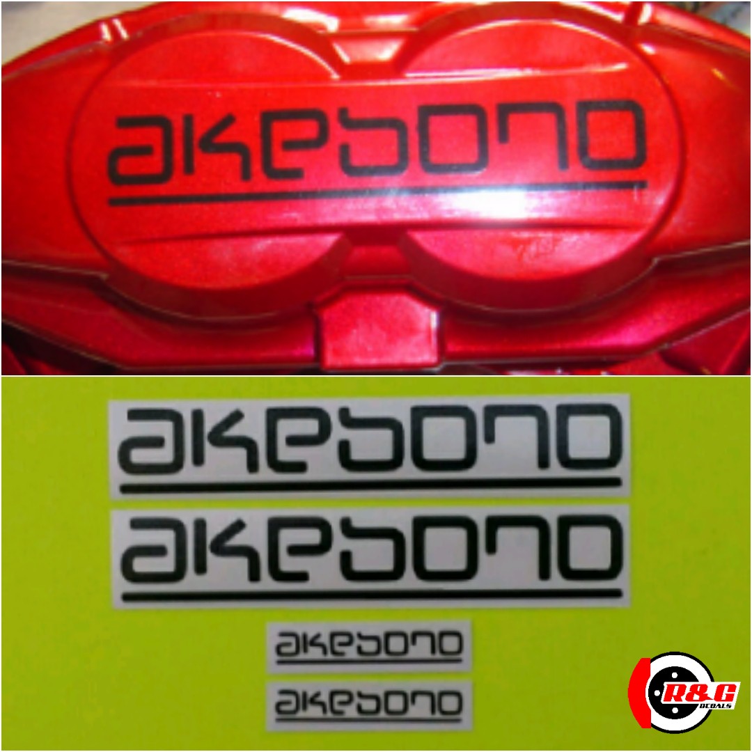 AKEBONO Brake Caliper HI-Temp Vinyl Decal Stickers Set of 4 ~Any Color~ 