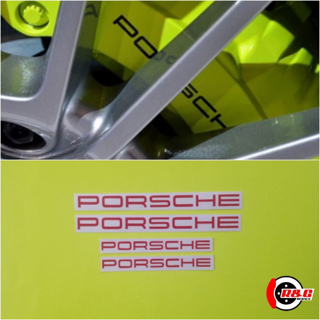 Porsche 911, 997, Cayenne, Panamera Brake Caliper Decals Sticker Set of