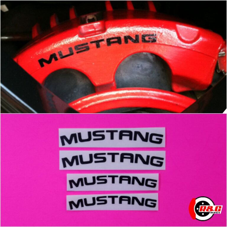 Mustang Brake Caliper Decals High Temp set of 4 (Black Matte) R&G
