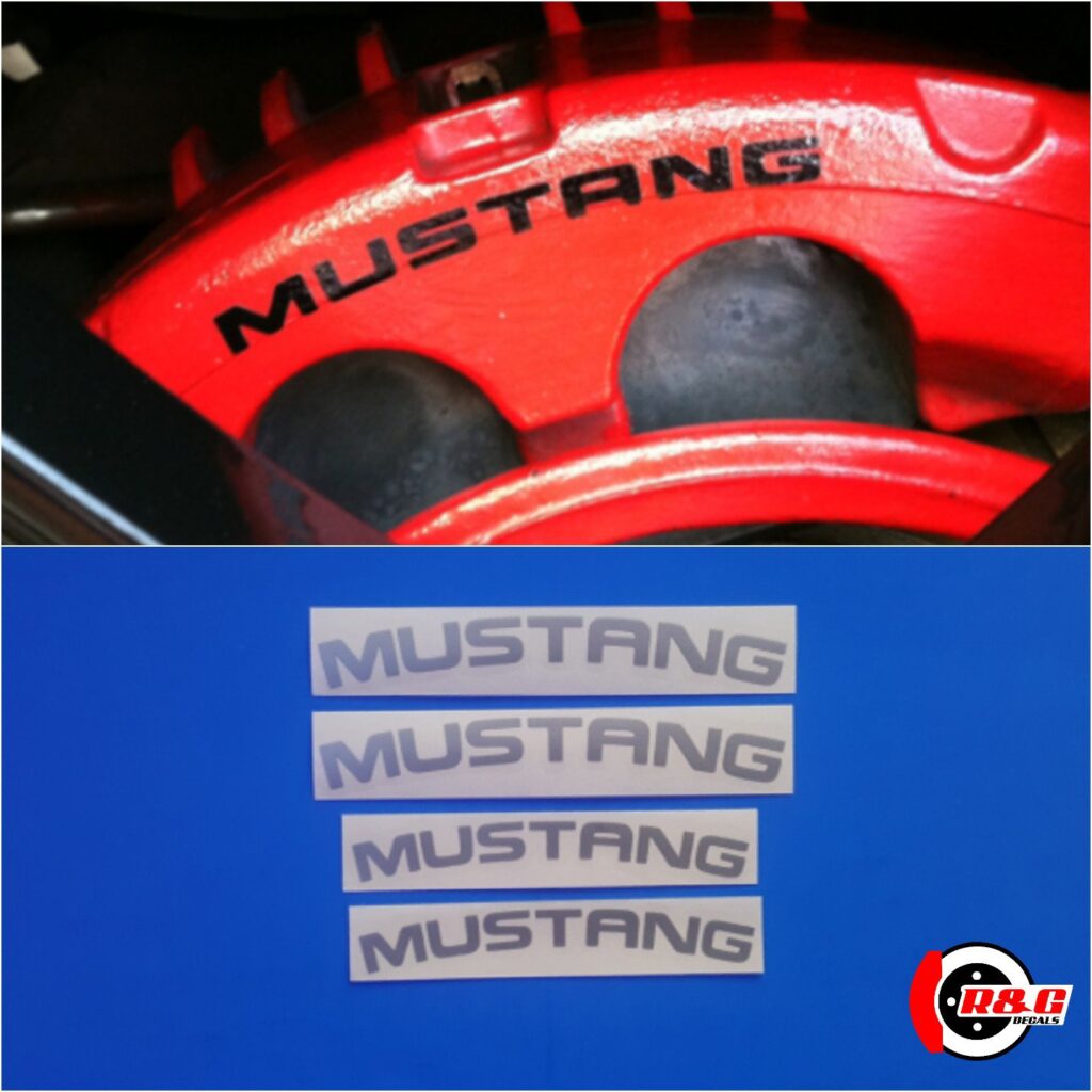 Mustang Brake Caliper Decals High Temp set of 4 (Silver) R&G Brake