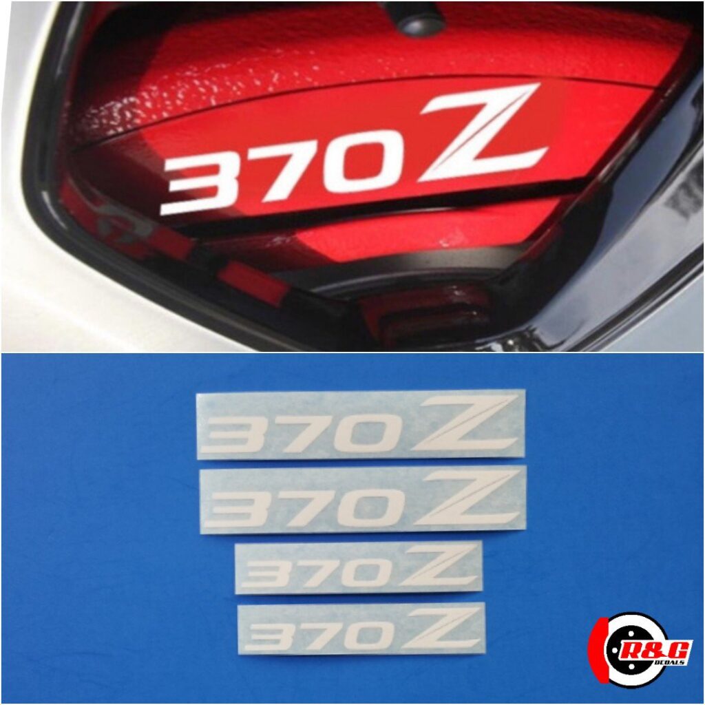 Nissan 370Z High Temp Brake Caliper Decals set of 4 Stickers (White
