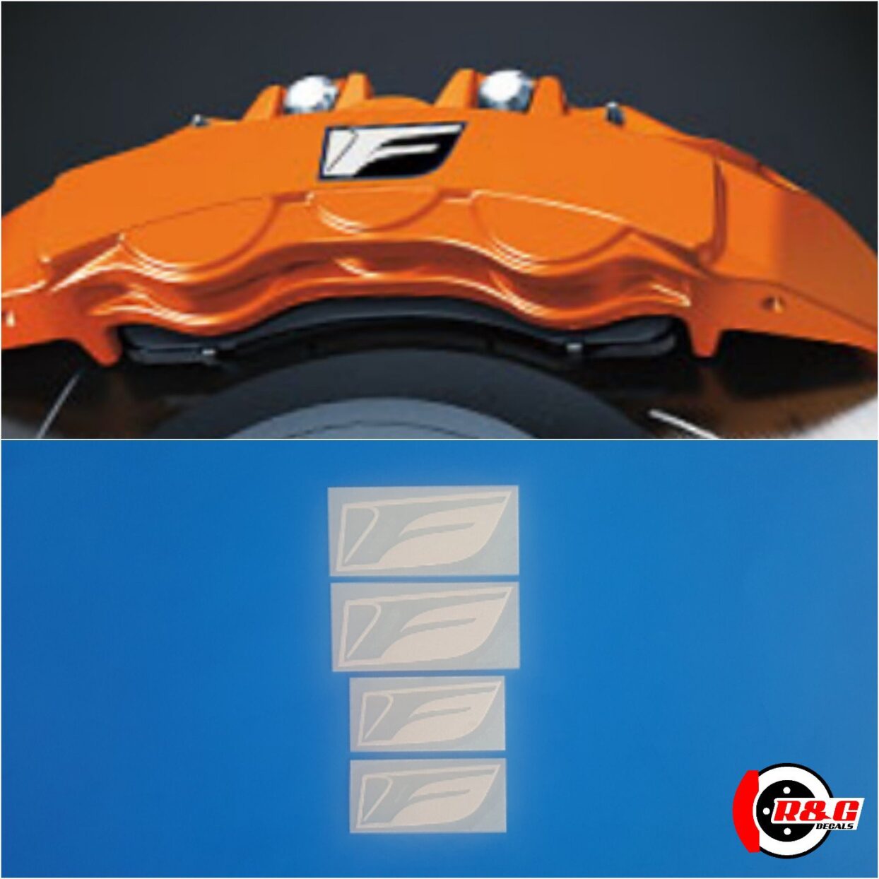 F Sport Logo Brake Caliper Decal Sticker Set of 4 Decals (White) R&G