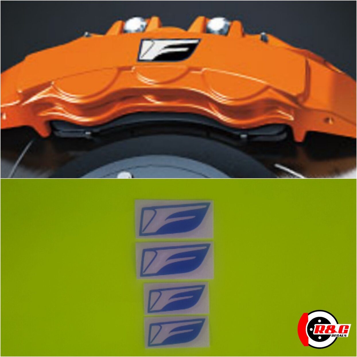 F Sport Logo Brake Caliper Decal Sticker Set of 4 Decals (Blue) R&G