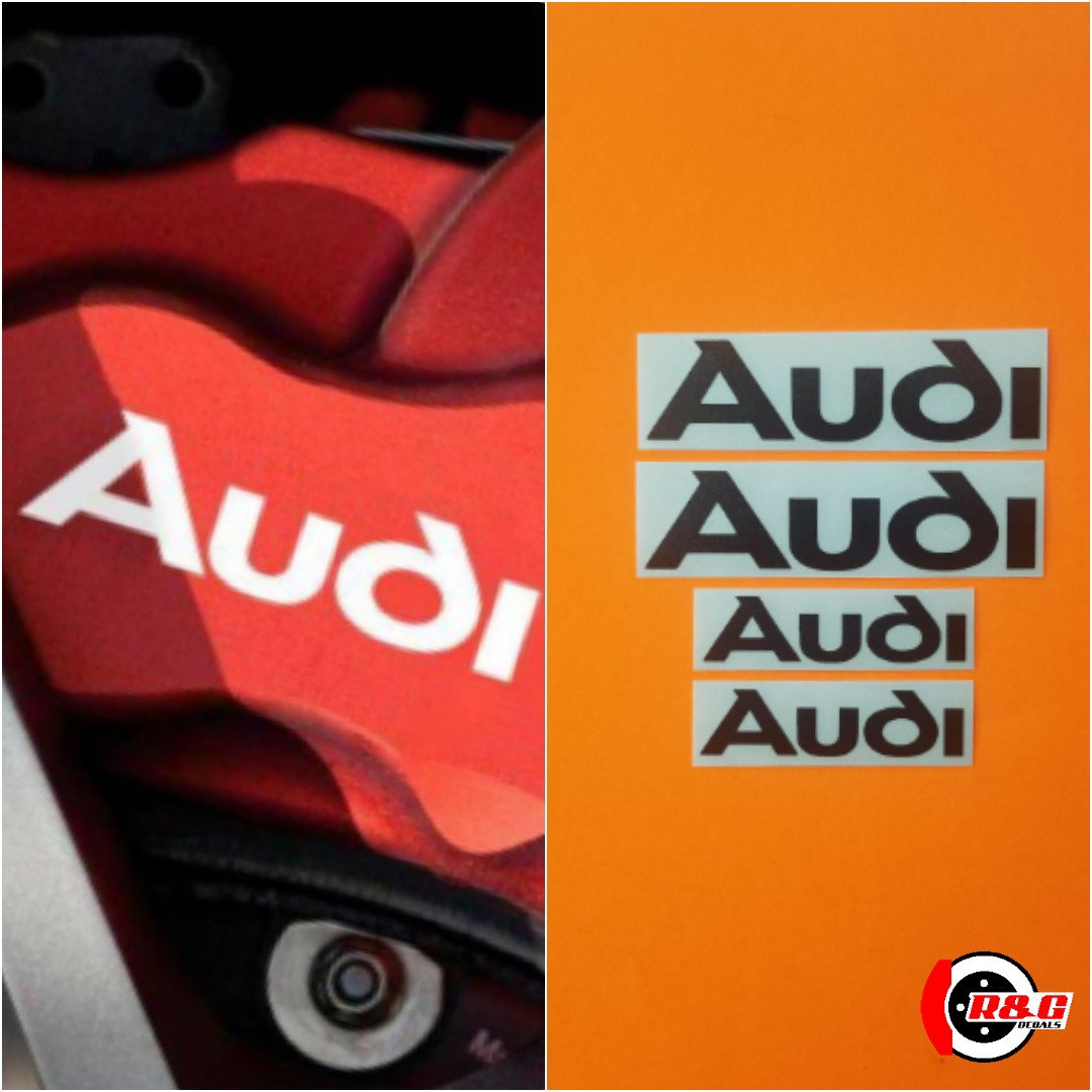 6x Audi Sport Brake Caliper Decals – Premium Cast Vinyl – S-line, RS, Quattro – High Temp, Gloss