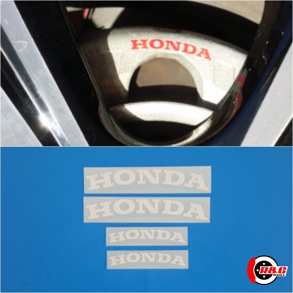 Honda Brake Caliper Decals set of 4 stickers (White) R&G Brake