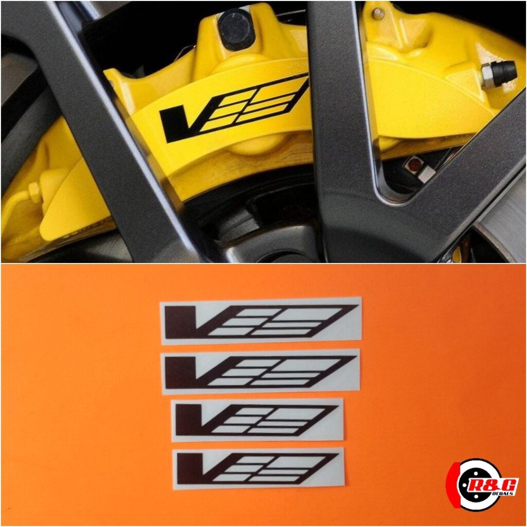 Cadillac CTSV Brake Caliper Decals Set of 4 Stickers (Black) R&G