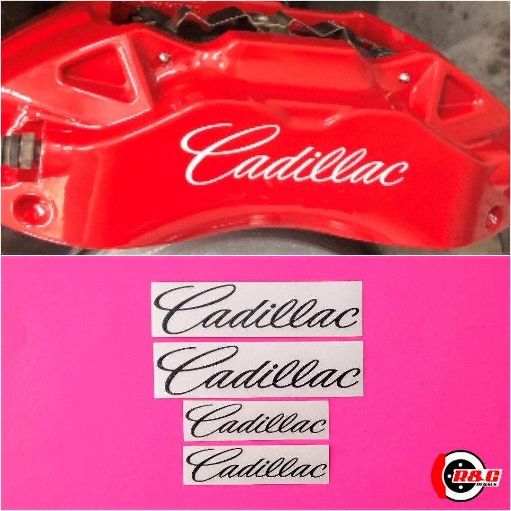 Cadillac Brake Caliper Decals Stickers High Temp Set of 4 (Black Matte