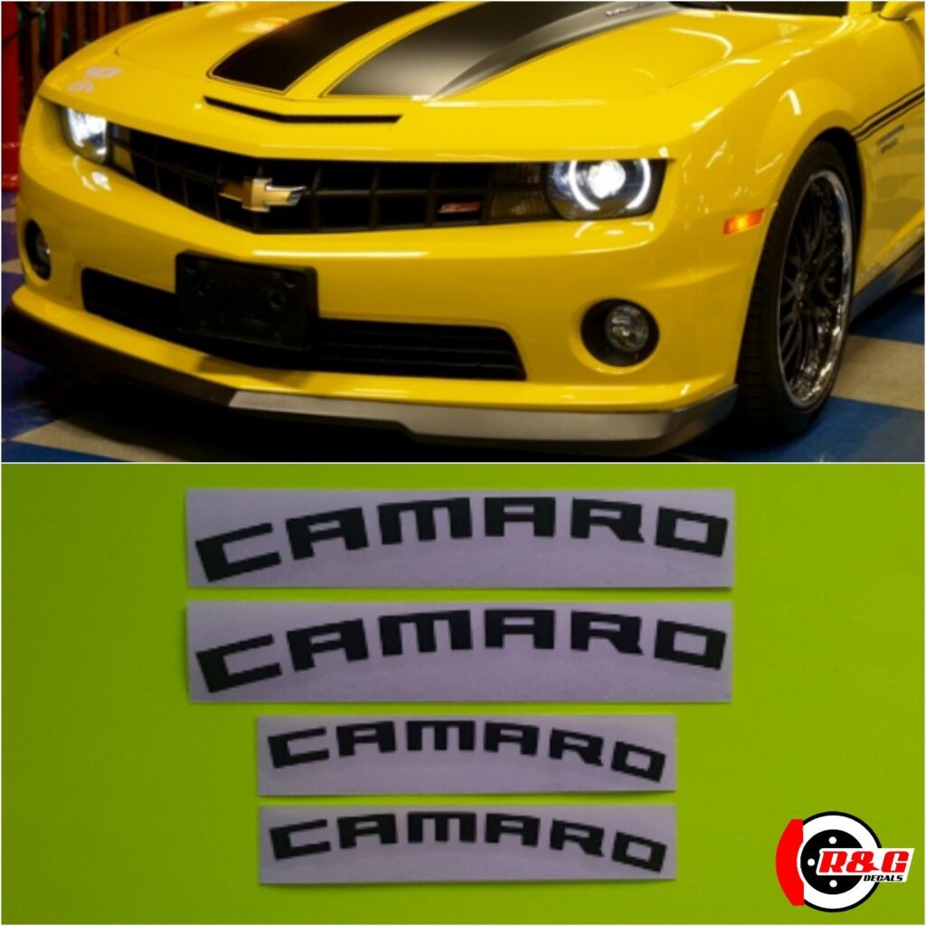 CAMARO Brake Caliper HIGH TEMP Decal Sticker for 6 Piston and 4 Piston Set of 4 Decals (Black