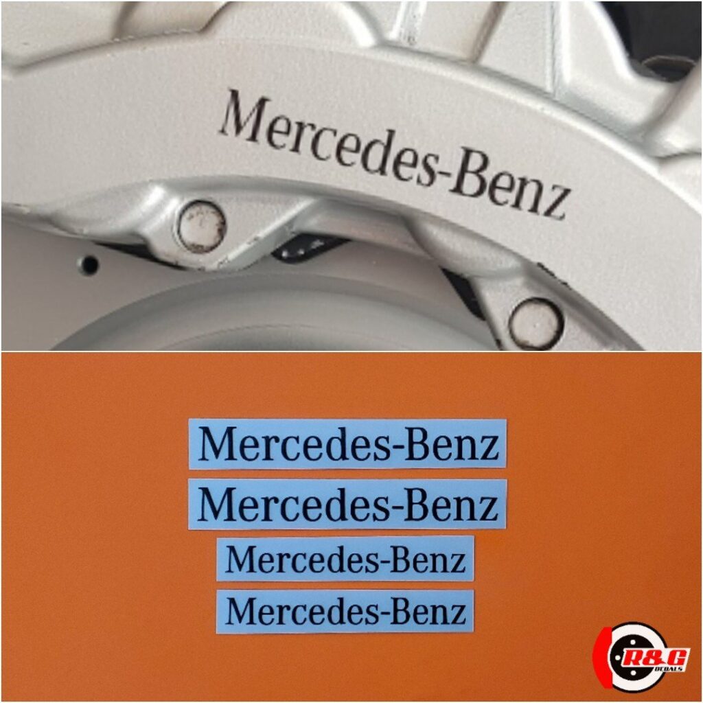 Mercedes Benz Brake Caliper Decal Sticker Set of 4 (Black) R&G Brake