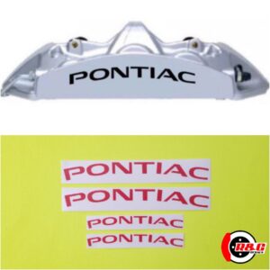Pontiac Brake Caliper Decals High Temp Stickers Curve Set of 4 (Red)