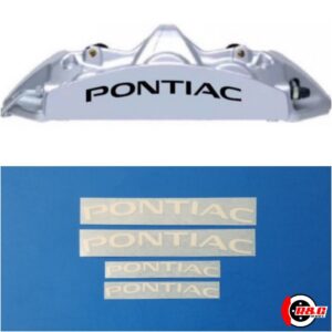 Pontiac Brake Caliper Decals High Temp Stickers Curve Set of 4 (White)