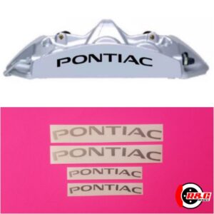 Pontiac Brake Caliper Decals High Temp Stickers Curve Set of 4 (Silver)