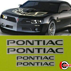 Pontiac Brake Caliper Straight Decals High Temp Stickers set of 4 (Black)