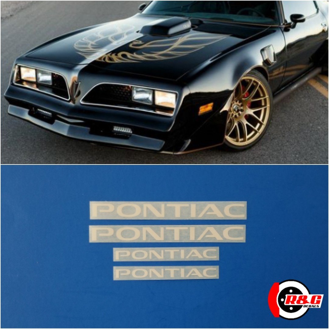 Pontiac Brake Caliper Straight Decals High Temp Stickers set of 4 (White)